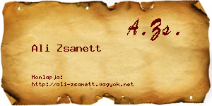 Ali Zsanett névjegykártya