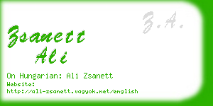 zsanett ali business card